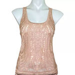 EXPRESS  Pink‎ Metallic Thread Lace Tank Top Women's Size S Petite Photo 0