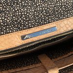 Loeffler Randall  Embossed Python Rider Tan Beige Leather Purse Photo 6