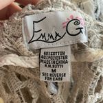 Vintage Y2K Open Crochet Knit‎ Asymmetric Beach Overthrow Size Medium Pockets Tan Photo 3