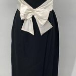 Vintage Maxi Dress Satin Bow Front Bodice Off Shoulder Sleeves Black Womens M Size M Photo 0