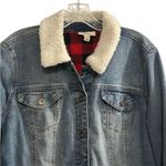 Style & Co  Women's Sherpa Lined Collar Denim Jacket Blue Size L Casual Photo 1