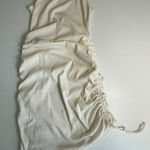 H&M  Divided Sleeveless Ribbed Dress Bodycon Ruched Drawstring Beige Small‎ Photo 0