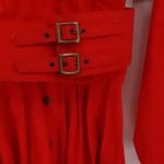 POPI Red Midi Shirt Dress Vintage 70s Union USA Belted Snap Secretary Size 0 Photo 12