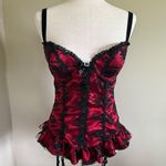 Cinema Etoile Red and Black Lace Bustier Medium Photo 0