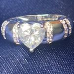 Moissanite Heart Ring Silver Size 6 Photo 1