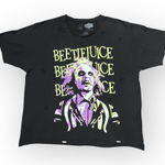 Beetlejuice Graphic Tee Distressed Black Movie Shirt Women’s Size Large Photo 0