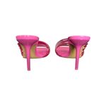 ZARA  Rhinestone Vinyl High Heel Sandals Hot Pink Bling Square Toe Y2K Party Shoe Photo 4
