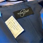 NWOT Pomuyoo navy blue satin spaghetti strap prom dress size 0 lace up back Photo 4