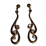 Vintage Gold Plated Rhinestone Women’s Dangle Earrings For Pierced Ears Photo 5