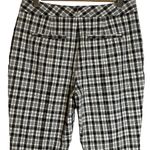 Elie Tahari Plaid Straight-Leg Crop Trousers Black White Plaid Size 6 Photo 7