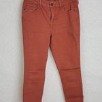 Old Navy Women's Rockstar Pants 6 Coral Orange Mid Rise Straight Leg Button Zip Photo 0