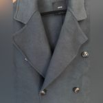 Mango wool coat oversized charcoal long handmade lapel vneck collar pockets Photo 8