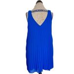 Sequin Hearts  Blue Dress Prom Formal Holiday Accordion Shift Rhinestones Medium Photo 3