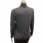 Chico's  Turtle Neck Gray Size 2 Long Sleeve Blouse Dark Academia Cozy City Chic Photo 3