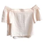 Topshop  Off the Shoulders Short Sleeve Blouse Cream Size 2 Photo 0