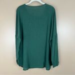 Green Cotton Gauze Long Sleeve Lightweight Pocket Front Top Tunic Large XL Photo 4