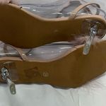 None PINK FEATHERED HEELS 7.5-8 39 PINK WITH BEIGE SHOE & TRANSPARENT HEEL NEW IN BOX Photo 7