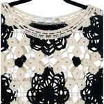 CLOTH by DESIGN Crochet Flower Long Sleeve Open Knit Sweater Top Sz XL Festival Black Photo 4