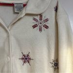 White Stag Women's  Button Front Long Sleeve Embroidered Fleece Sweater Size 22W‎ Photo 7