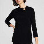 Chico's NWT Travelers Women Career Minimalist Slinky Knit Ruched Ring Top XL Photo 0