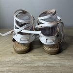 Mexico En La Piel Huarache Sandals White Floral Tooled Strappy Lace Up Womens 8 Photo 4