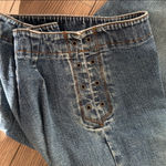 Ann Taylor  Dark Blue Straight Leg high waisted funky Jeans size 2 Photo 13