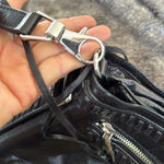 Rebecca Minkoff Rebecca minkkoff black leather whipstitch saddle bag purse w/crossbody/ handle Photo 12