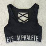 Alphalete Sports bra.‎ Black logo band women's size small Photo 0