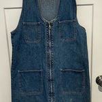 Rafaella VTG RF Rafaela Jean Jumper Women's Medium Zip Front Sleeveless V-Neck Denim Photo 0