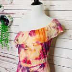 Bebe One Shoulder Pink Purple Orange Floral Maxi Dress Size Small Spring Summer Photo 5