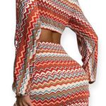 SheIn Chiquease Chevron Print Ring Linked Cut Out Bodycon Dress Photo 1