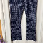 Tory Burch Sport Navy and White Patterned Flare Pants Size Small Petite Blue Photo 2