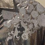 Savanna Jane Metallic Gold Button Down Shirt Size M Photo 2