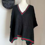 Tuckernuck Camden Knit Poncho Soft Sweater, Size OS Red Size L Photo 0