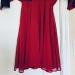 ASOS Deep Red & Black Lace Fit & Flare V-Neck Christmas Party Dress | Size: 6/S Photo 5