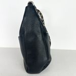 Brighton Barbados Ziptop Hobo Bag Pebbled Leather Black Braided Strap Photo 3