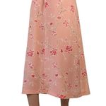 Vintage 70s Pink Cherry Blossom Floral Maxi Skirt Size M Photo 1