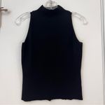 Milly Black Mock Neck Sleeveless Sweater Tank Blouse Photo 1