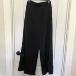 Commense Women's Oversized Satin Wide Leg Dress Pants Regular Fit Black‎ XS NWT Black Photo 2