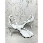 Schutz  Sandals Size 5B White Leather Open Square Toe Stiletto Heel Ankle Strap Photo 4