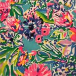 Lilly Pulitzer Like new Callahan Floral Knit Shorts Amalfi Blue Alligator Isle 8 Photo 2