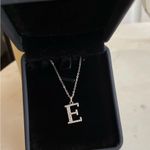 Sterling Silver “E” Initial Personalized Diamanté Necklace Photo 4