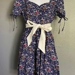 Unique Vintage NWT Retro Navy Mushroom and Rooster Dress MEDIUM Photo 3