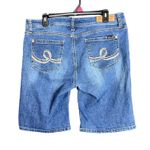 Seven7 Blue Jeans Shorts Womens 14 Denim Stretch Casual Everyday Embroidered Photo 2