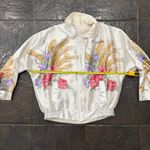 Vintage 1990s Floral Reversible Satin Full Zip Women's Jacket Size Large Red Photo 7