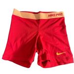 Nike  PRO DRI-FIT Fitted Hot Pink Peach Biker Gym Shorts Size Small EUC #0840-AT Photo 0