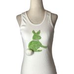 Jamie Kreitman Tank Top Women Small White Jeweled Velour Rabbit Retro Athleisure Photo 0