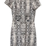 City Studio Snake Skin Print Short Sleeve Sheath Dress Sz 7 Black Photo 0