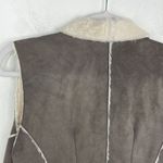 Au Lieu Soft Fuzzy Faux Fur lined Draped Vest Top Outerwear Small / Medium Gray Photo 11