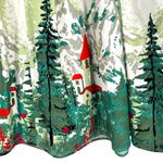 Alpine Scenic Winter Print Green Pleated Full A Photo 7